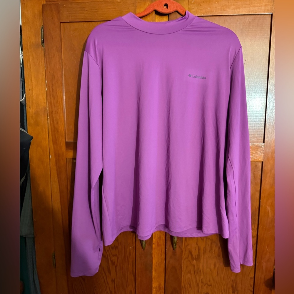 Women's Columbia Chill River UPF 50 Long Sleeve Mock Neck Shirt XXL Purple
